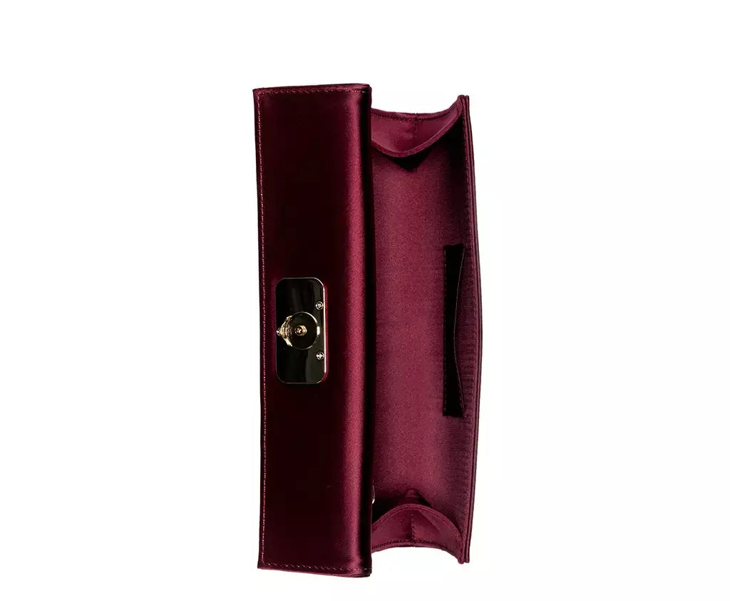 ZALINA SATIN TOP-HANDLE CLUTCH BAG