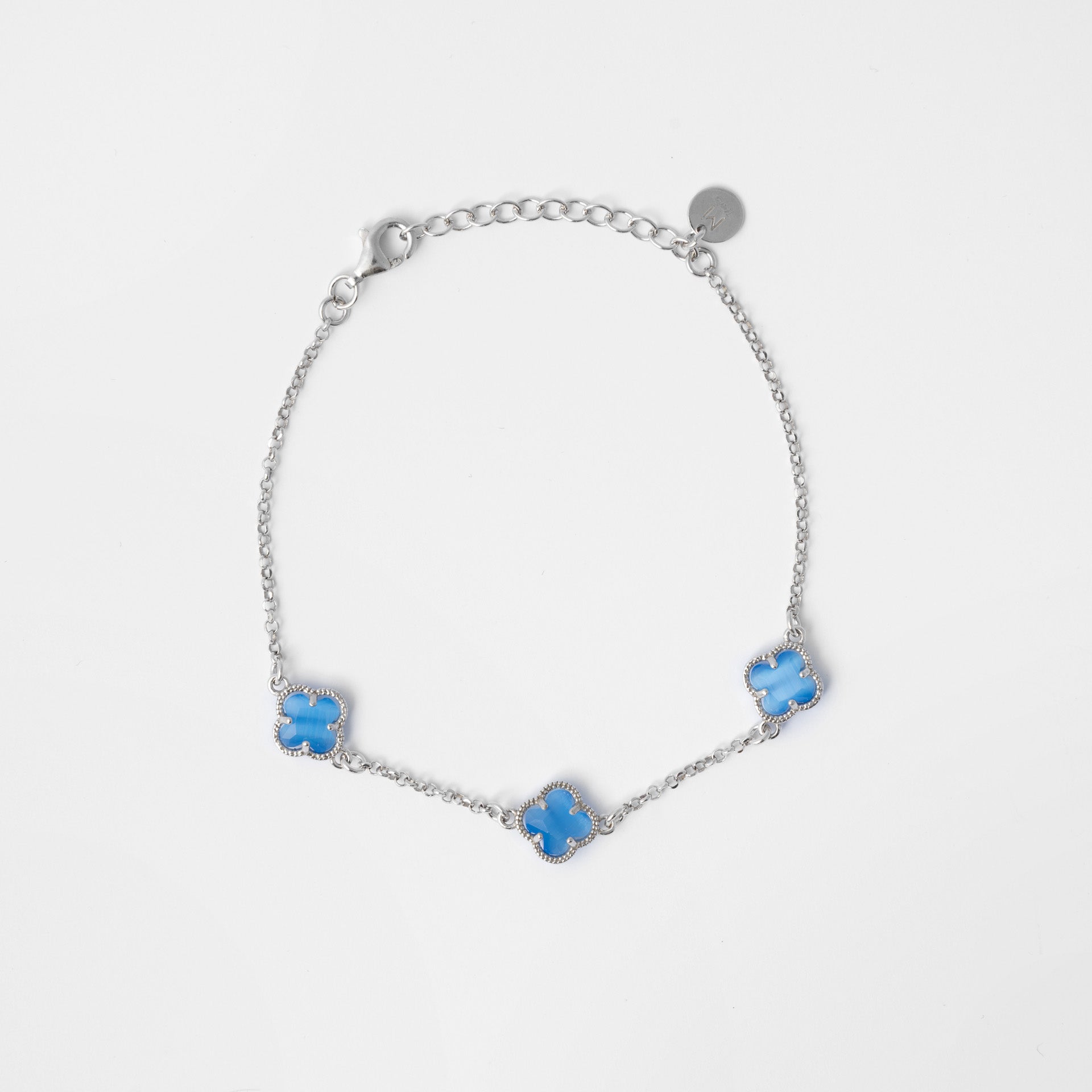 Clover gift set Silver with Blu quartz