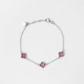 Clover Bracelet with Red Quartz