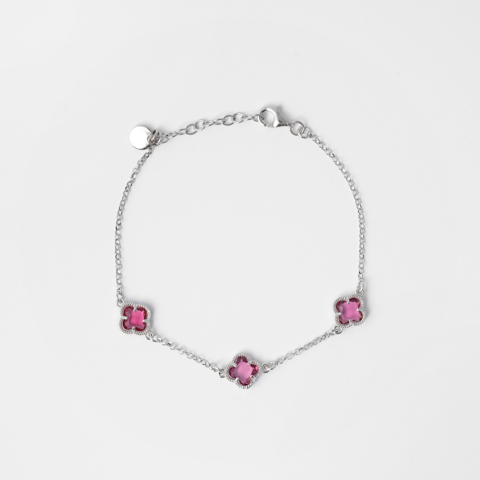 Clover Bracelet with Red Quartz