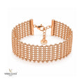 Vera Luce Hand Made in Italy 925 Sterling Silver Rose Gold Mesh Bracelet