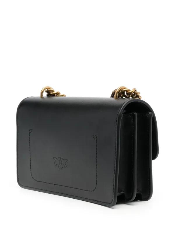 PINKO LOVE-BIRDS CALF-LEATHER SHOULDER BAG