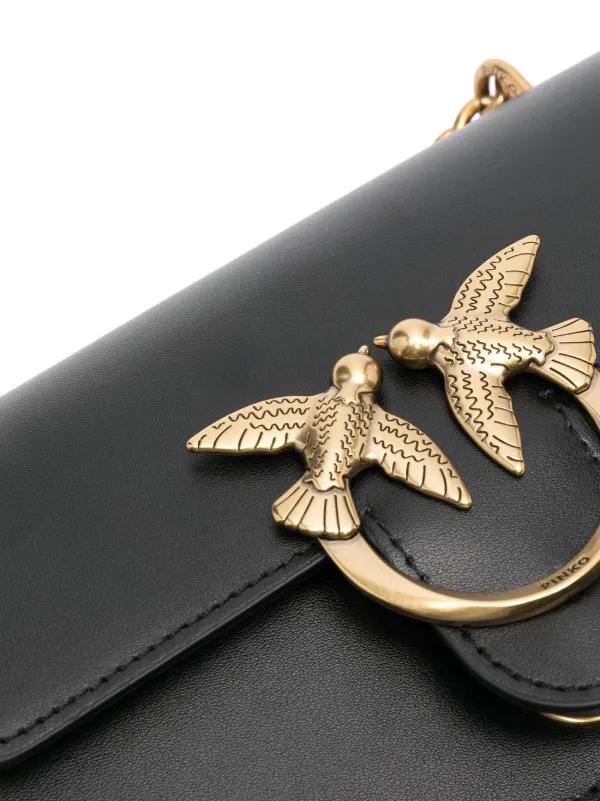 PINKO LOVE-BIRDS CALF-LEATHER SHOULDER BAG