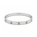 Vera Luce Classic Silver Stainless Steel Bracelet with Cubic Zirconia