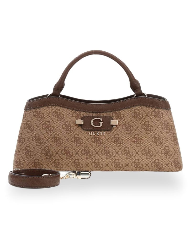 GUESS - Handbag Lindsey Small Satchel Latte logo