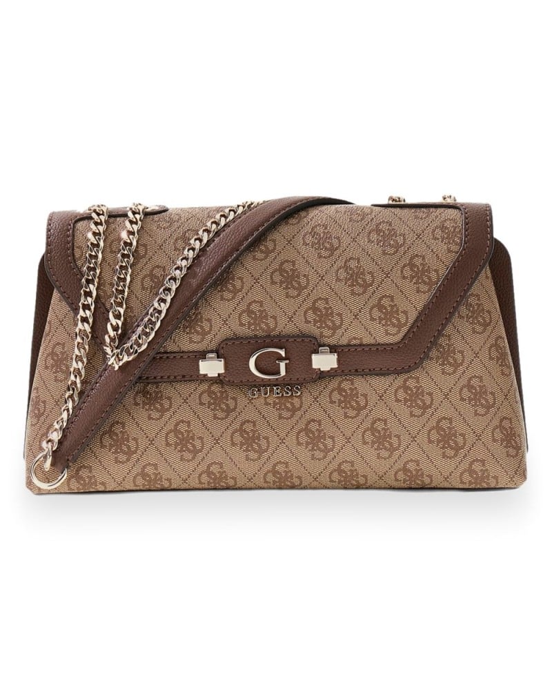 GUESS Crossbody Bag Lindsey Convertible Flap Latte logo - Crossbody Bags in Kuwait | حقيبة كروس بودي ليندسي بغطاء قلاب