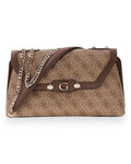 GUESS Crossbody Bag Lindsey Convertible Flap Latte logo - Crossbody Bags in Kuwait | حقيبة كروس بودي ليندسي بغطاء قلاب