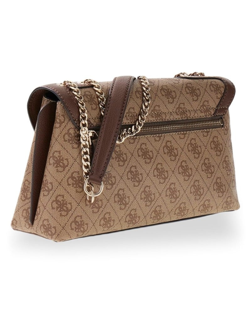 GUESS - Crossbody Bag Lindsey Convertible Flap Latte logo