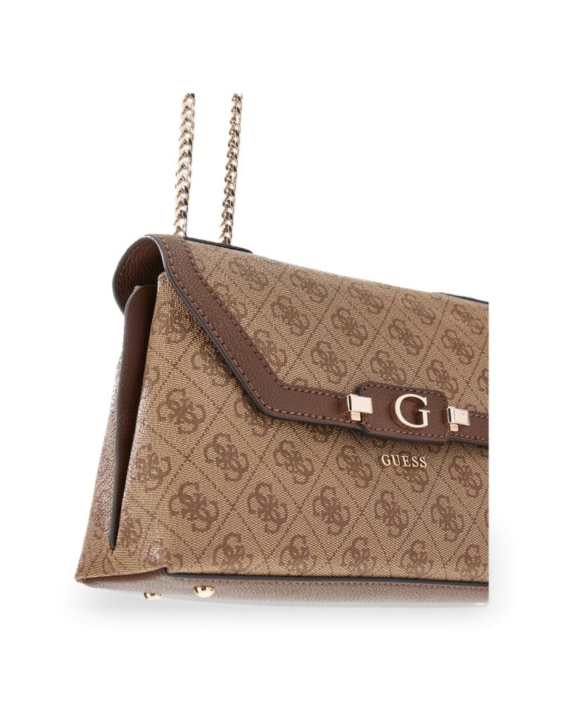 GUESS - Crossbody Bag Lindsey Convertible Flap Latte logo
