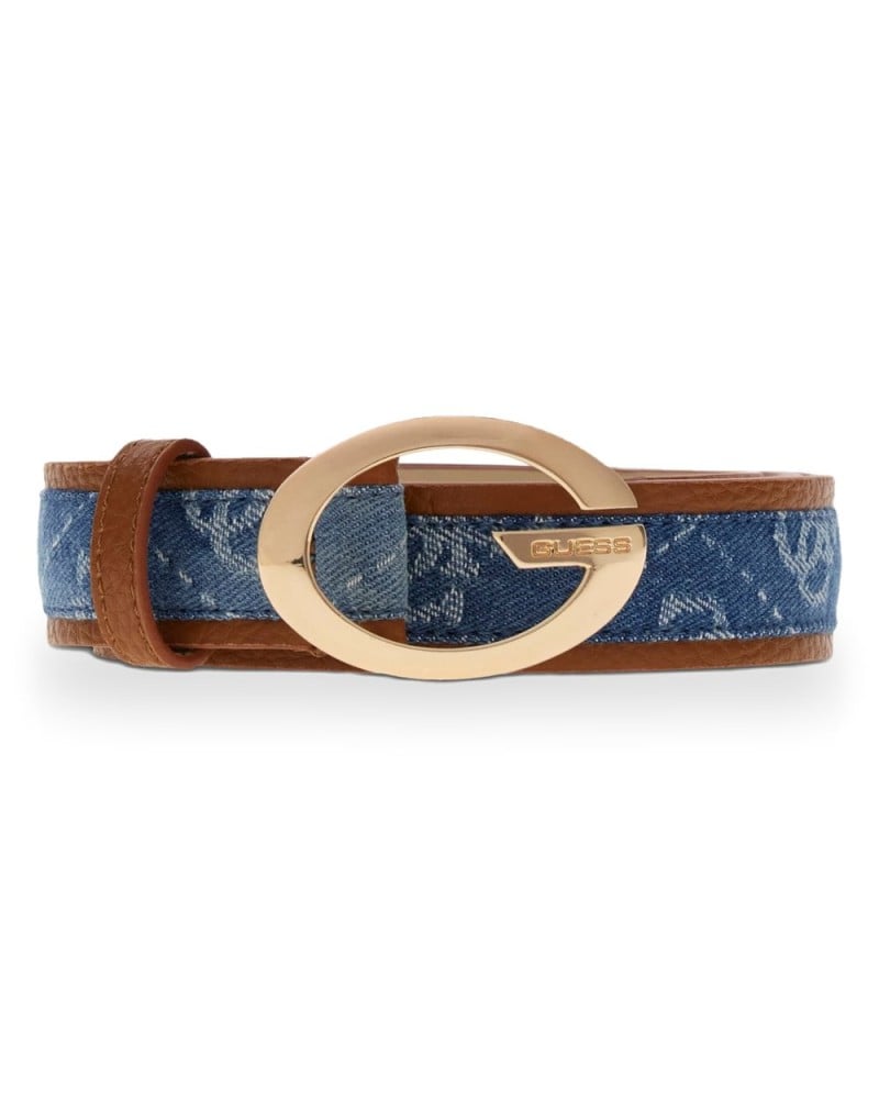 GUESS Belt Camden Women Denim logo M - Belts in Kuwait | حزام نسائي كامدن (Camden) بشعار جيس دنيم - مقاس M - Saya