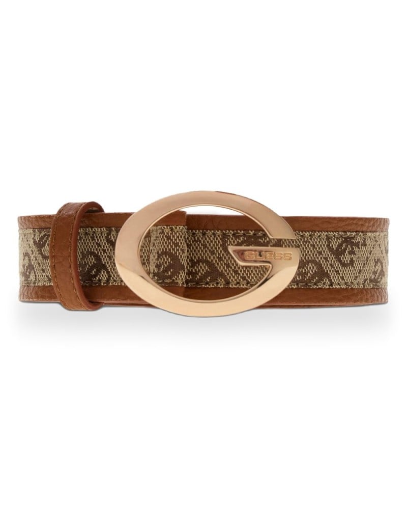 GUESS Belt Camden Women Latte logo/Cognac M - Belts in Kuwait | حزام نسائي كامدن (Camden) بشعار 4G لاتيه وكونياك - مقاس
