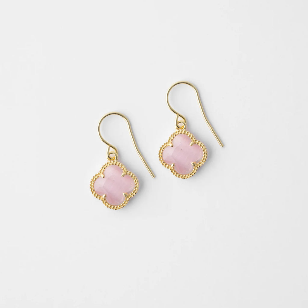CLOVER | EARRINGS WITH PINK QUARTZ